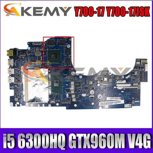 BY511 NM-A541 motherboard for Lenovo Y700-17 Y700-17ISK notebook motherboard CPU i5 6300HQ GTX960M V4G DDR4 100% test work