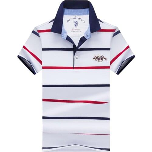 Summer new men polo shirt High quality brand cotton Short Sleeve mens polo shirt Business casual striped shirt polo men tops