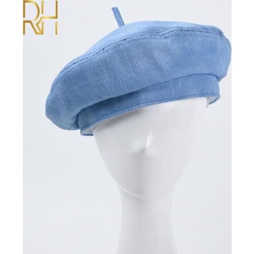 New Trendy Women French Beret Summer Denim Beret Hat Cap Lady Retro Style Caps Blue Black Adjustable Painter Beanie