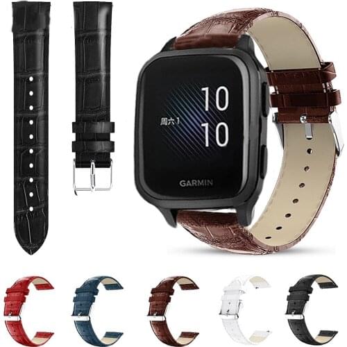 20MM/22MM Leather Bands For Garmin Venu SQ Music Wrist Straps For Forerunner 245 645M Vivoactive 4 3/Venu Move 3 Luxe Watchbands