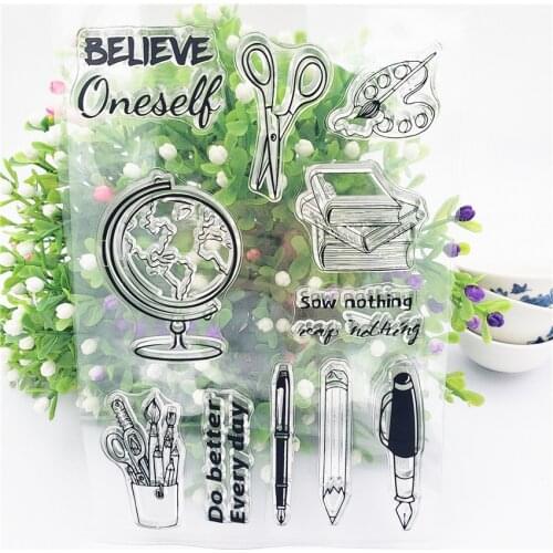 Terrestrial Globe Scrapbook DIY Album Card Hand Account Decorative Rubber Stamp Transparent Clear Silicone Stamp