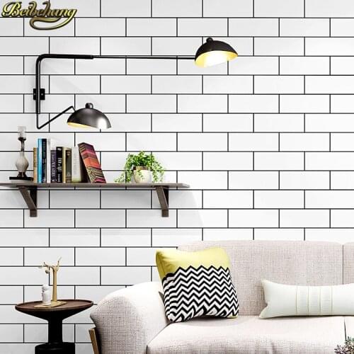 Beibehang wallpaper Roll 3D Real Look Realistic Brick wall Wallpapers White Embossed Textured Wall paper Roll home decor