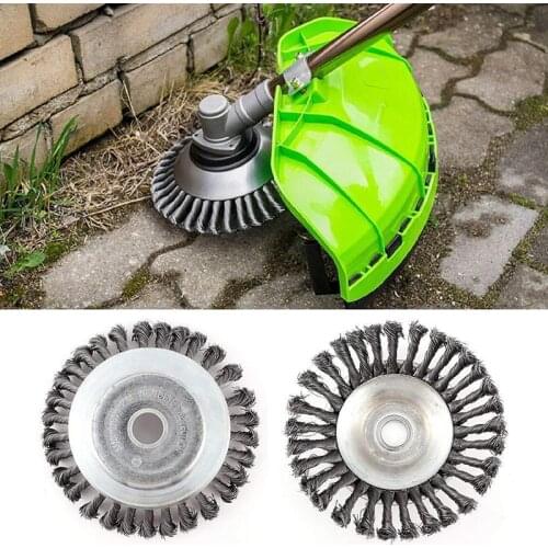 Garden Weed Cutter Steel Wire Brush Break-proof Rounded Edge Weed Trimmer Edge Head for Power Lawn Mower Grass Trimmer Strimmer
