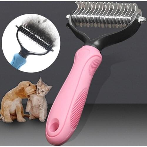 Pet Dog Fur Hair 17 blades Knot Cutter Remove Rake Grooming Brush Comb Metal Blade Mascotas Cachorro Chien Perros Honden Hond
