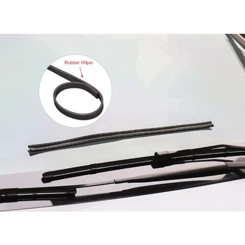2 Pair Auto Car Bus Rubber Universal Bracketless Frameless Windshield Wiper Wash Blade Refill Soft Replacement 6mm 26'' /24
