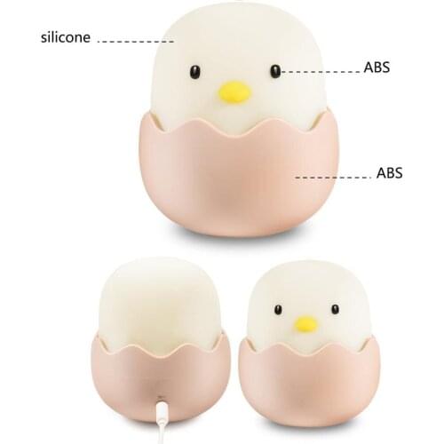 LED Eggshell Chicken Silicone Night Light Creative Baby Feeding Lamp romantic usb for night club table touch sleeping light