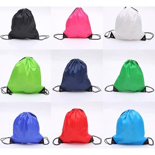 Outdoor backpack drawstring sundries bag clothing storage bag waterproof shoe bag beach swimming pocket Solid Color Lace-up Pack