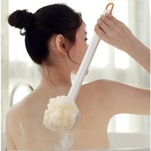 Bath Brush With Long Handle For Back Body Shower Stiff Bristles Scrubber Bath Ball Women Man Handheld Home Bathroom Accessories