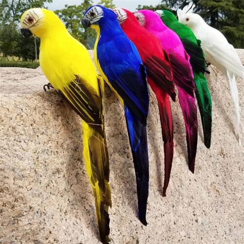 NEWEST Simulation Feather Parrot Macaw Showcase Garden Decoration Bird Foam Feather Parrot Home Decoration 35cm 25cm U3