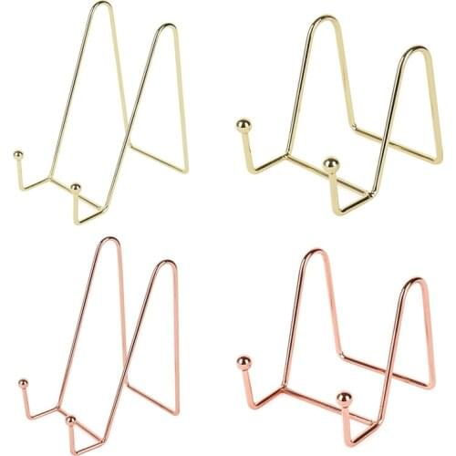 Iron Art Display Stand Easel Exquisite Bookshelf Dish Rack Plate Bowl Picture Frame Photo Book Pedestal Holder Home Decoration Y