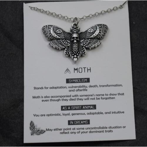 1pcs dead head skull moth necklace
