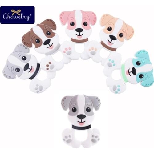 1pc Silicone Baby Teether Dog Tiny Rod Pendant Nursing Necklace Pendant Food Grade Silicone Beads Rodent Baby Bite Toys Bopoobo