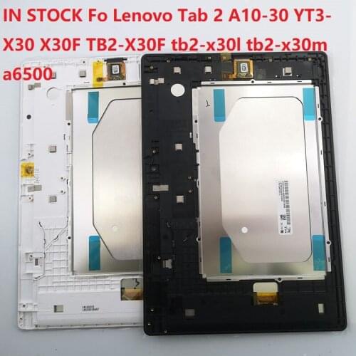 10.1" LCD For Lenovo Tab 2 A10-30 YT3-X30 X30F TB2-X30F tb2-x30l tb2-x30m a6500 Display Panel Touch Screen Digitizer with frame