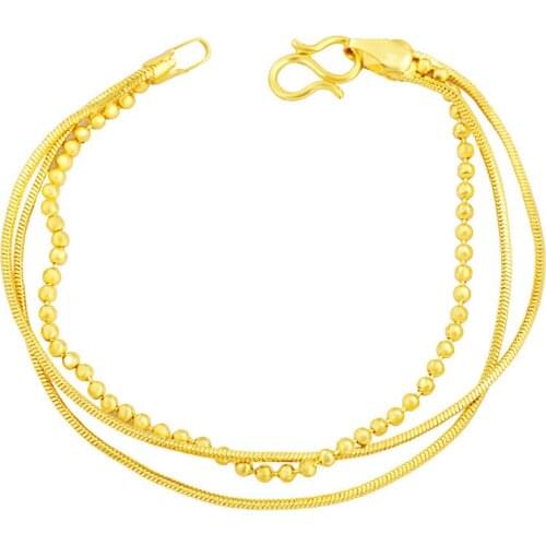 24K Gold color Chains Multilayer charm Bracelet Handmade Jewelry Boho Bracelets for women Anklets wedding Accessories Gifts