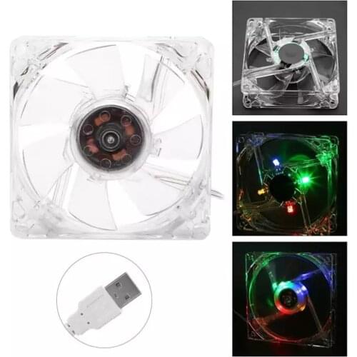 4 Colors Lamps 8cm Usb Colorful Light Transparent Cooling Fan 5v Cpu Cooling Fan For Pc Computer 8cm Transparent Cooling Fan#dp4