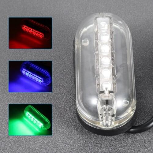 6 LED Underwater Fishing Light 12V 3W Boat Night Light Water Landscape Lighting for Marine Boat Yacht Red/Blue/Green Light Color