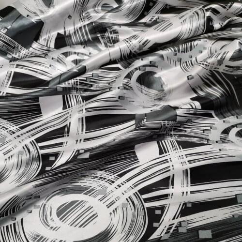 Craft Satin Fabric Soft Abstract Print Material DIY Lining Craft Tilda Doll Glossy Charmeuse Fabric