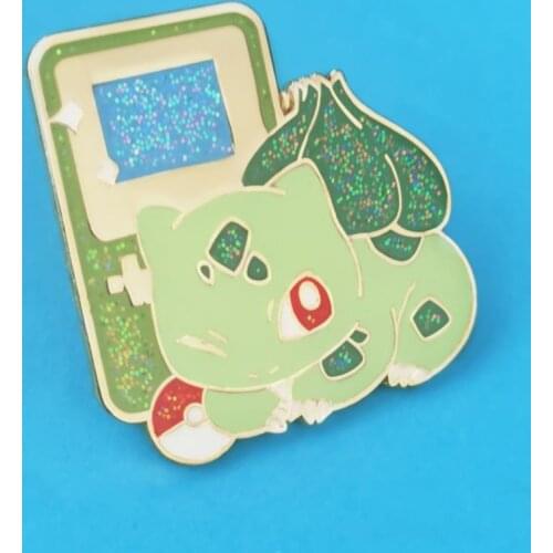 Cute Cartoon Bulbasaurs and Game Console Hard Enamel Pin Kawaii Jacket Lapel Badge Brooch Anime Fans Gift Jewelry
