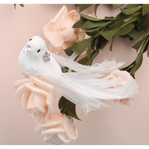 1PCS Foam Artificial Bird Flower Supplies For Wedding Christmas Tree Decoration DIY Scrapbooking Wreath Fake Flowers