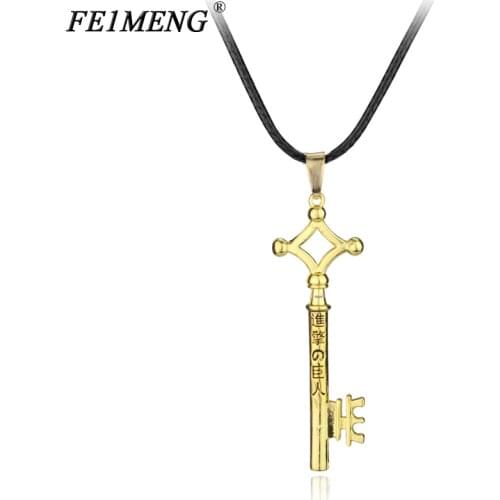 Classic Attack on Titan Necklace Anime Periphery Onslaught Of Giant Logo Alloy Key Model Pendant Fashion Jewelry For Fans