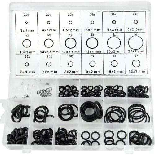 1box /lot O-ring repair box O-ring set Black rubber ring oil wear resistance and good elasticity