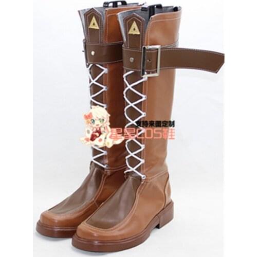 The Legend of Heroes Rean Schwarzer Brown Halloween Cosplay Shoes Boots X002