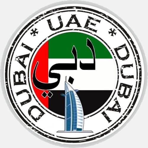 Creative 10.9CM*10.9CM Accessories UAE Dubai Burj Flag Decal Motorcycle Helmet Car Sticker