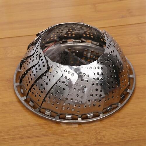 Kitchen Steaming Basket Kitchen Cookware Stainless Steel Steaming Basket Foldable Fruit Vegetable Holder Drainer Dish Steamer