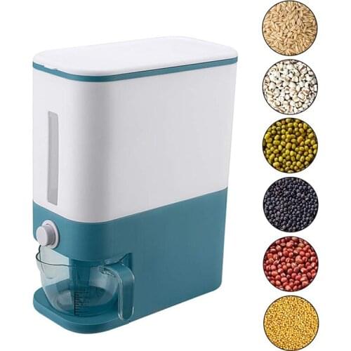 Kitchen Rice Storage Box Automatic Cereal Dispenser Boxs Moisture-proof Sealed Cereal Food Box Grain Storage Bin Rice Container