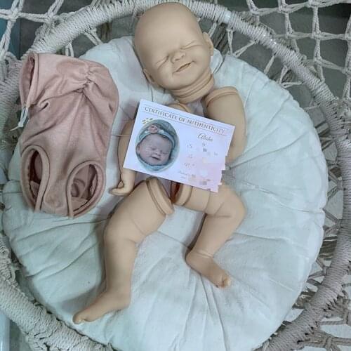 21inch Reborn Doll Kit Alisha Popular Sweet Face Smiling Baby DIY Doll Kit with COA Unfinished Unpainted Doll Parts