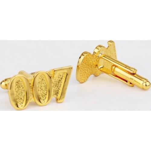 MOCHUN High Quality Movie hero Mens 007 James Bond Gold Color Fashion Mens Shirt Cufflinks Mens-40