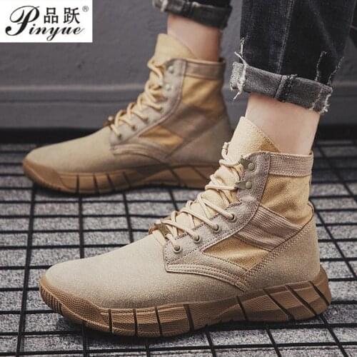 Big 39-47 Military Men Boots Combat Army Ankle Boots Autumn Winter Outdoor Trekking Shoes Big Size Desert Tactical Shoes for Men
