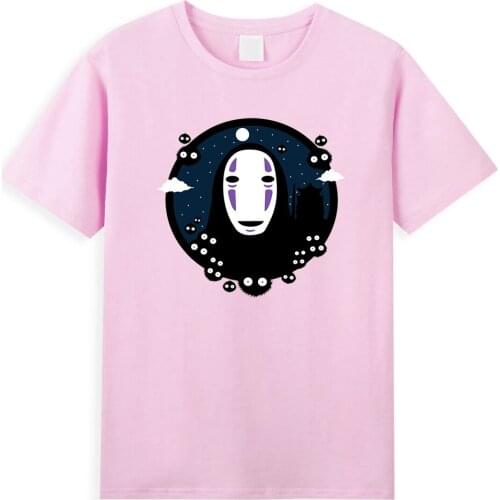 Senza Volto Spirited Away Mens T-Shirts Cartoon Anime No Face man Tops Summer New Cotton Clothes Casual Fashion Tee Shirts