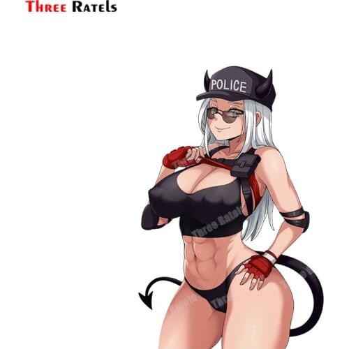 Three Ratels B605 Cool Girl Stickers For Justice Helltake Anime Vinyl Material Car Decoration Decal Waterproof Property