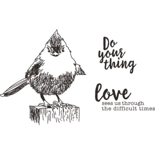 Sentiment bird love Transparent Clear Silicone Stamp Seal DIY Scrapbooking photo Album Decorative