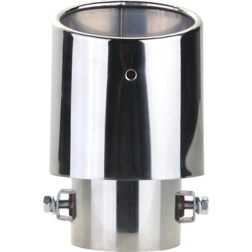 Single Row Car Muffler Silver Stainless Steel Car Rear Chrome Round Exhaust Pipe For Toyota Universal Accessories Car Styling