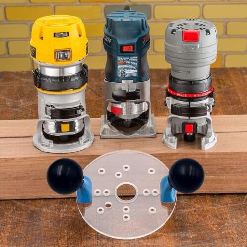 Router Base With Double Handles Palm Tool Accessories Woodworking Cutter Slotting Trimming Machine Base Wood Milling