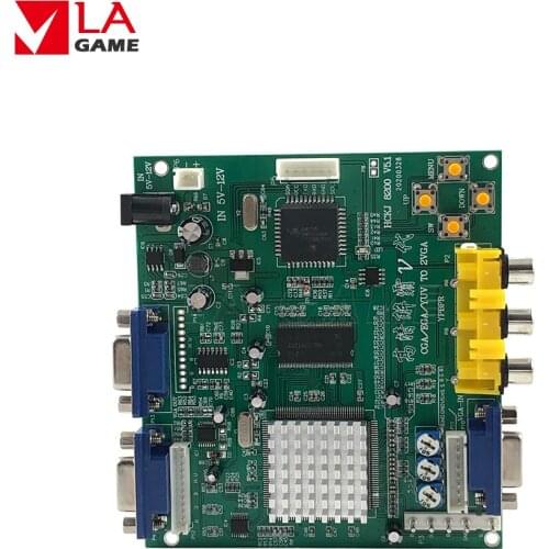 RGB/CGA/EGA/YUV to VGA Arcade HD Video Converter Board(2VGA Output) game video signal converter board