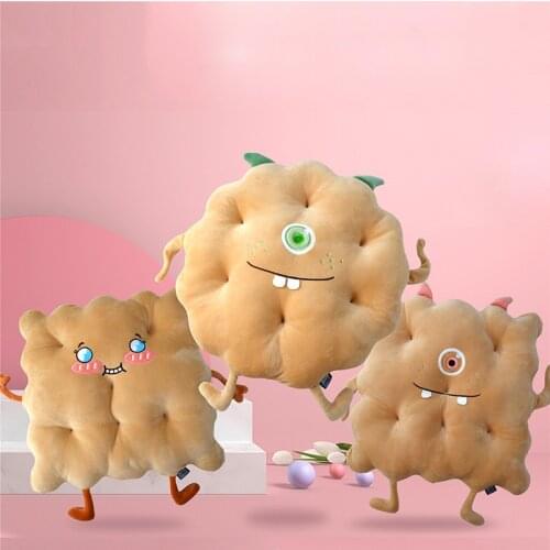 Cartoon Biscuit Plush Floor Pillow Seat Plushie Cushions for Desk Office Chair Tatami Dog Pillow Sleeping Pad Kawaii Pillows