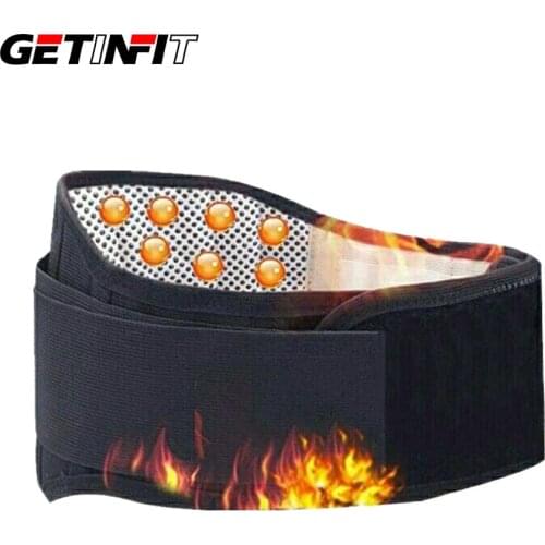 Getinfit Adjustable Waist Tourmaline Self heating Magnetic Therapy Back Waist Support Belt Lumbar Brace Massage Band Health Care