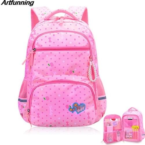 Artfunning Teenagers Girls School Bags For Girls Dot Printing Backpack School Backpacks Waterproof Schoolbag free shipping
