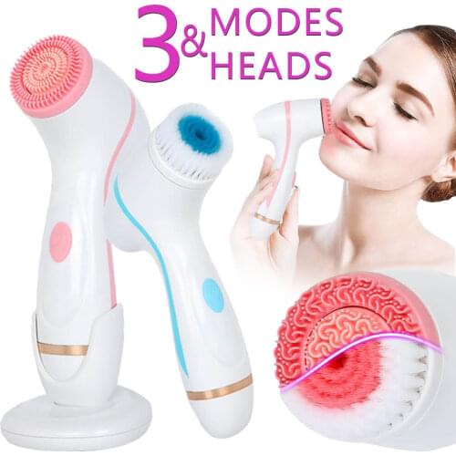 Facial Cleansing Brushes Electric Pore Blackhead Dirt Ance Remover Face Silicone Oily Skin Massager Beauty Makeup Deep Cleanser