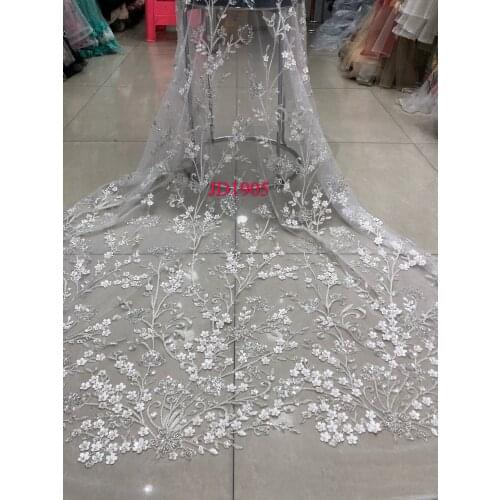 Stock 5yards/bag French style embroidery floral pattern high-grade fabric for wedding dress design TYN72