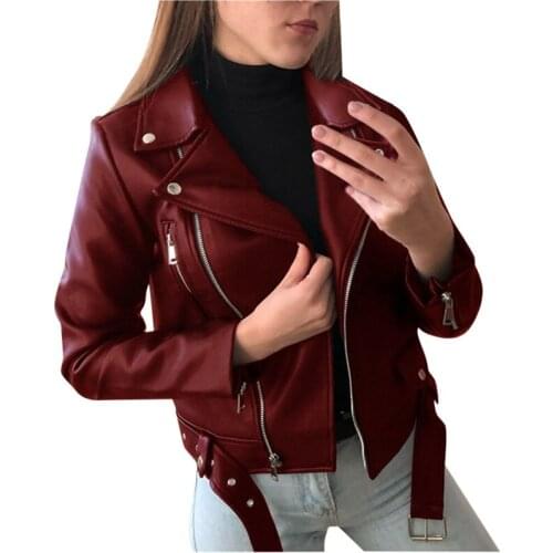 2021 New Spring Autumn Faux Leather Jacket Women Black Red Blue Plus Size 5XL Slim Top Korean Fashion Casual Short PU Coat N1196