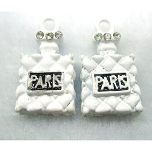 10pcs/lot Plaid stripes Perfume Bottle Charms Metal Pendants Earring Enamel Charms Fashion Jewelry Accessories XL416