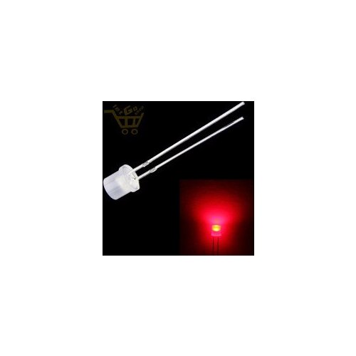 100pcs package diffused flat top lens 5mm red LED diode lamp (5MM Red Flat Top LED)