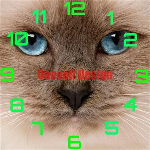2021 5d diamond painting clock cat diamond embroidery clock cat rhinestone pictures decoration home diamond art kit diy frame