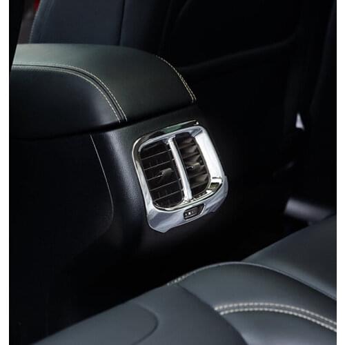 ABS Chrome FOR Jeep Cherokee KL 2014 2015 2016 2017 2018 Car Rear Air Condition outlet Vent frame Panel Cover Trim sticker 1pcs