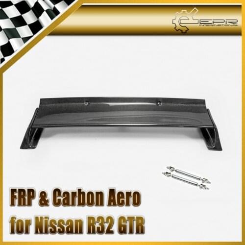 Car-styling For Nissan Skyline R32 GTR Carbon Fiber RB Style Rear Spoiler Trim Glossy Fibre Boot Lid Trunk Wing With Accessories