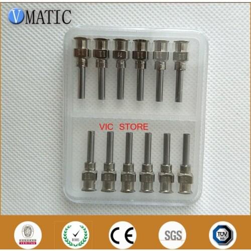 Free Shipping 0.5 Inch Tip Length 11G All Metal Tips Blunt Stainless Steel 12Pcs Dispensing Syringe Needle Tips 1/2 Inch